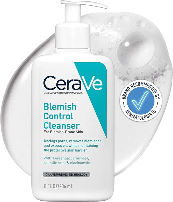 CeraVe Blemish Control Cleanser Face Wash For Acne & Blemish Prone Skin with 2% Salicylic Acid, Niacinamide and Ceramides 237 ml
