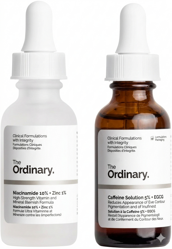 2 Packs Of The New Ordinary Niacinamide 10% + Zinc 1% and Caffeine Solution 5% + EGCG Oil Control Face Serum 30ml